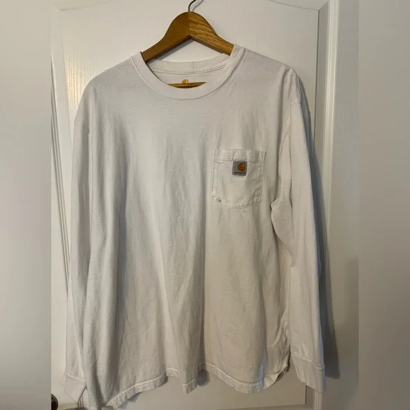 Carhartt Men's Classic White Long Sleeve Tee - Picture 1 of 4